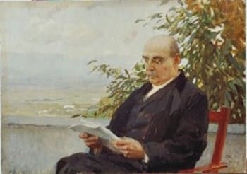 Portrait of Corrado Ricci by Italian portrait painter and landscape artist, Ettore Tito (1913)