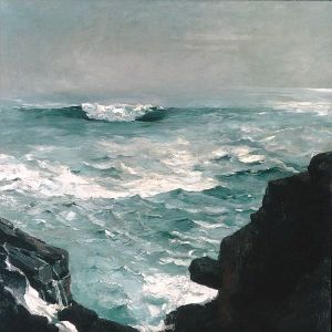 <i>Cannon Rock</i> (1895), a powerful, yet cold, view that would occupy much of Homer's later works.
