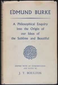 The cover of Burke's revolutionary book on the sublime <i>A Philosophical Enquiry into the Origins of Our Ideas of the Sublime and Beautiful</i> (1790)