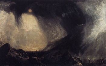 In <i>Snow Storm: Hannibal and his Army Crossing the Alps (1812)</i>, J.M.W. Turner expresses man's vulnerability in the face of nature's overwhelming force.