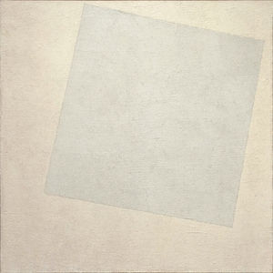 <i>Suprematist Composition: White on White</i> by Kazimir Malevich (1918) “enables us to see only by making it impossible to see,” said French philosopher Jean-François Lyotard.