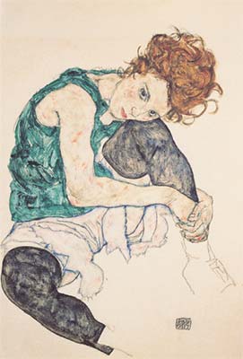 Egon Schiele: Sitting Woman with Legs Drawn Up (1917)